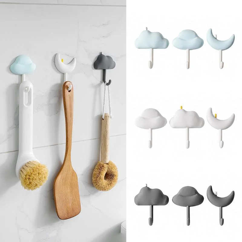 

Креативные Симпатичные настенные крючки для одежды в форме облака, Декоративная вешалка для ключей для детской комнаты, кухонный крючок для хранения