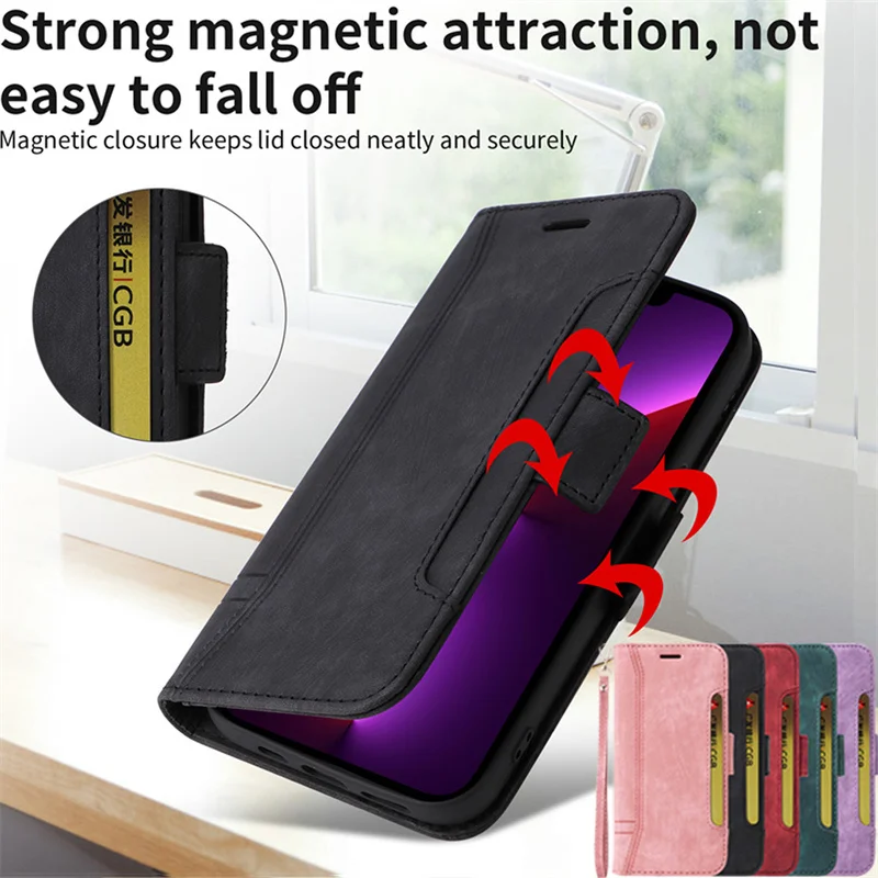 

Multiple Card Slot Funda For Samsung Galaxy A23 A 23 4G SM-A235M/DS Cover With Lanyard Leather Wallet Case For Samsung a23 Case