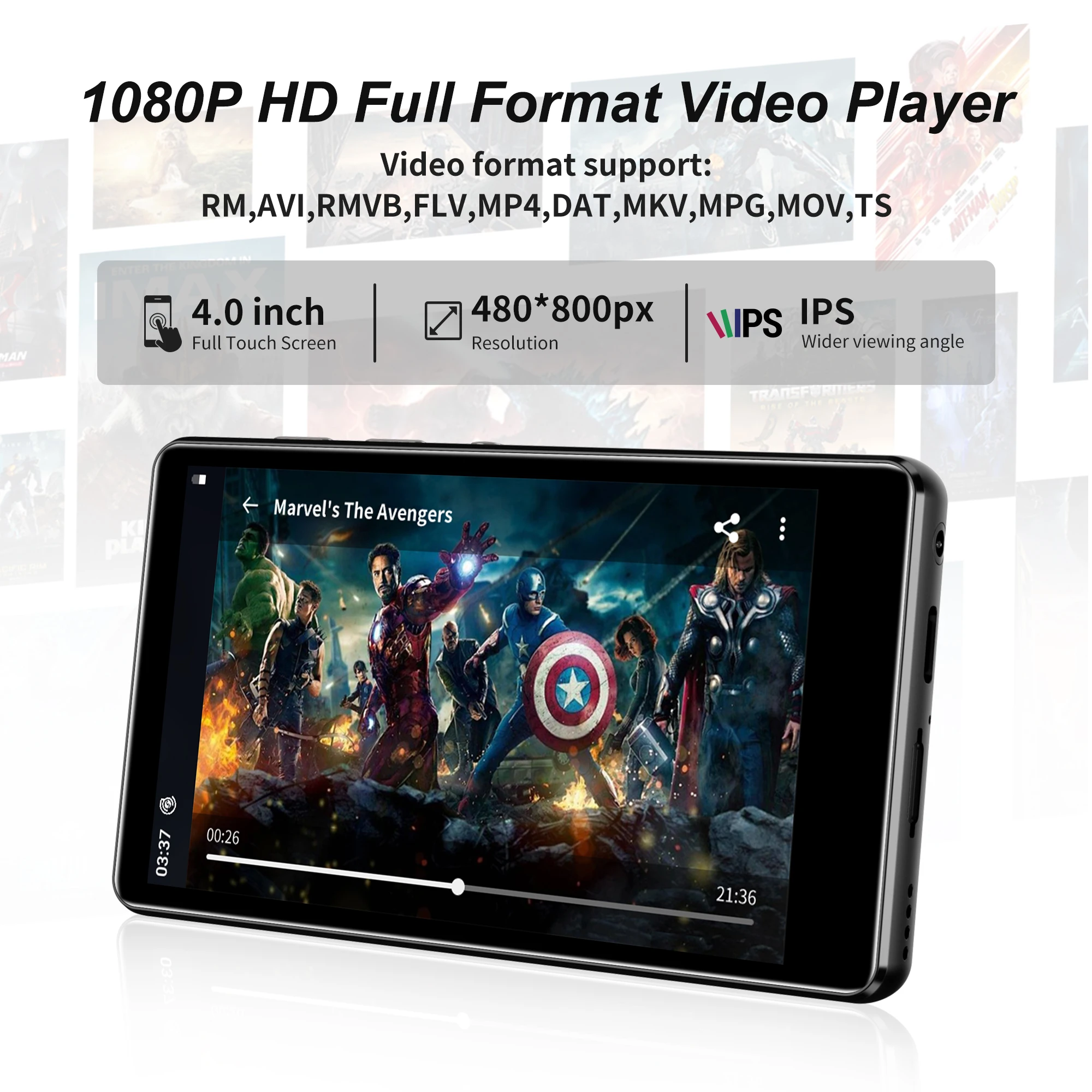 Фото MP3-плеер на базе Android 9.0 с Bluetooth и Wi-Fi, MP3/MP4-плеер с поддержкой Spotify, Audible, Pandora, до 512 ГБ. №4