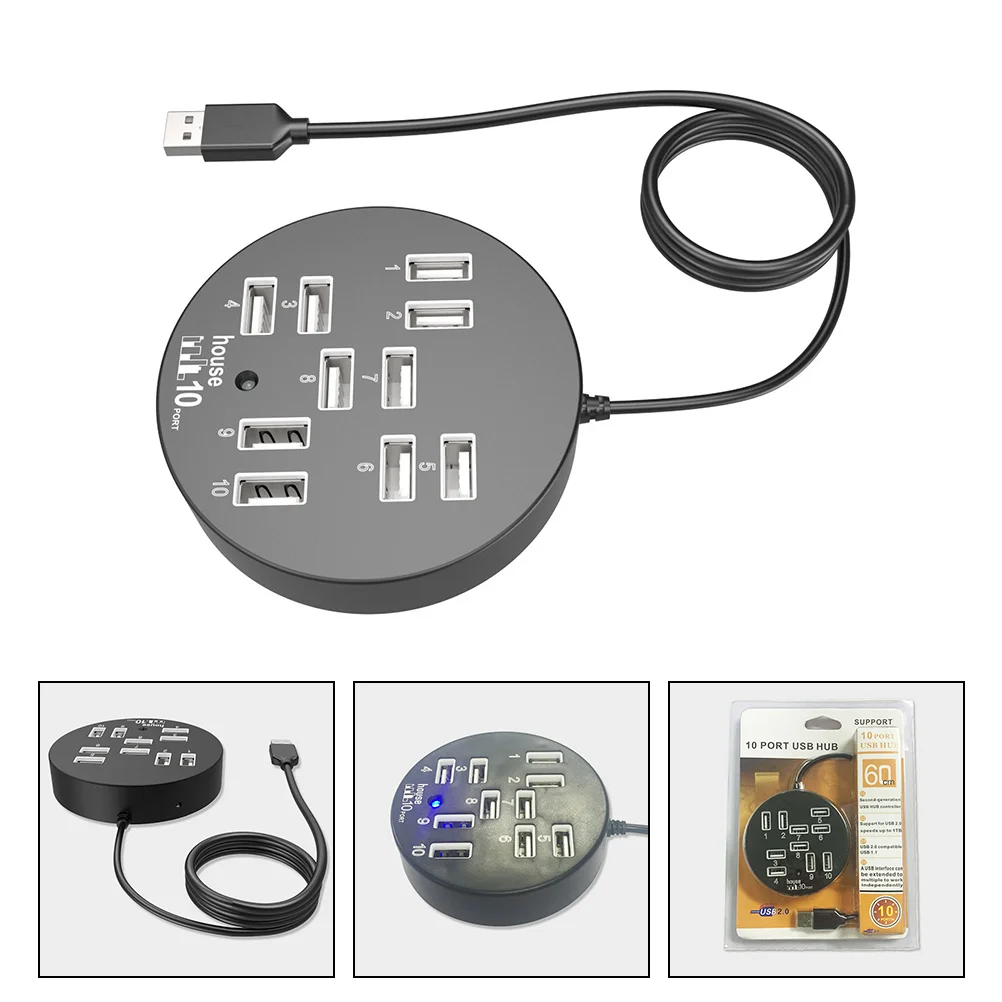 

USB Hub 10-port USB Hub Extension Multi-port Splitter Computer USB Extender