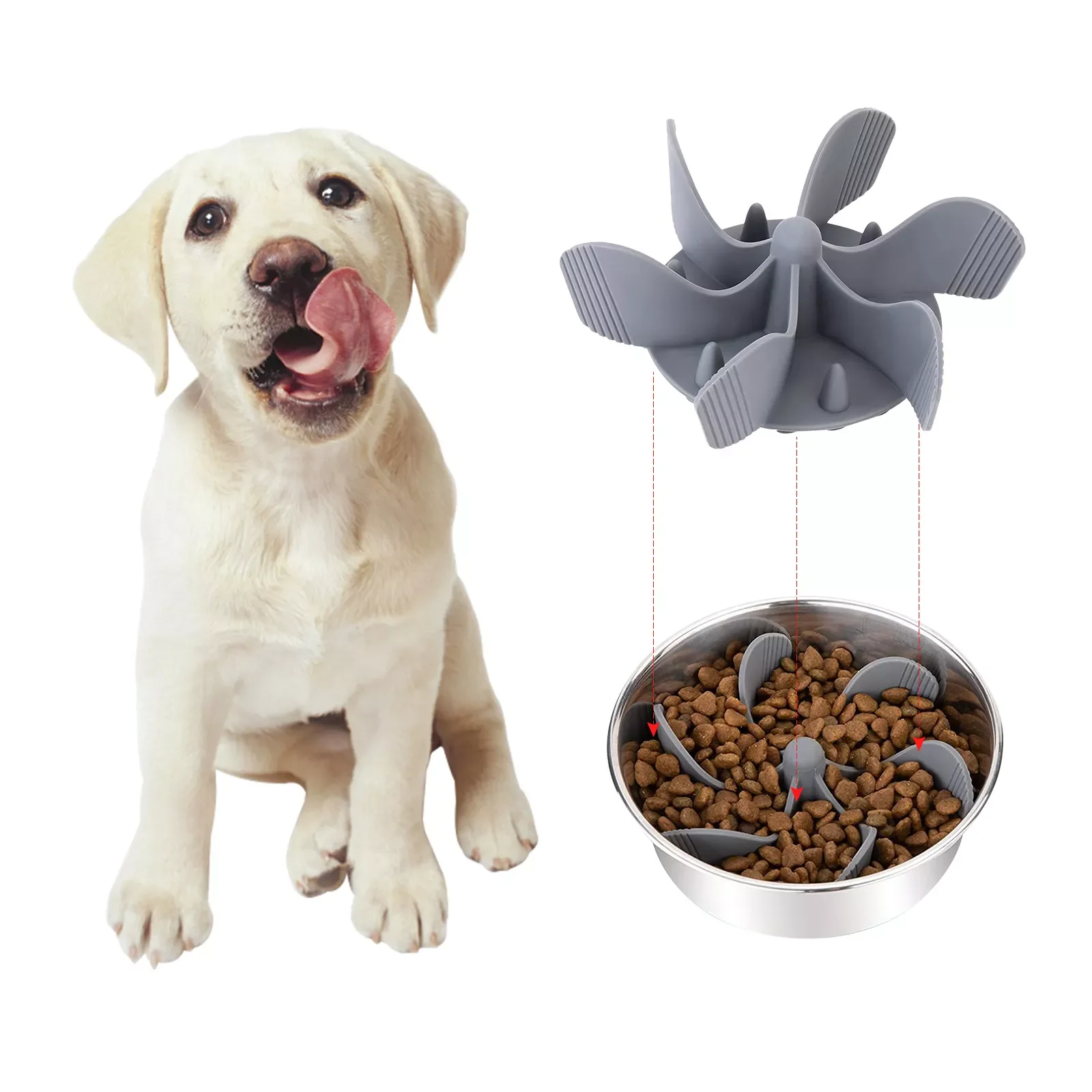 

2022NEW Pet Anti Choke Dog Spiral Slow Feeder Dog Food Bowls Dish Insert with Suction Cup NonSlip Anti Gulping Pet Prevent Obesi
