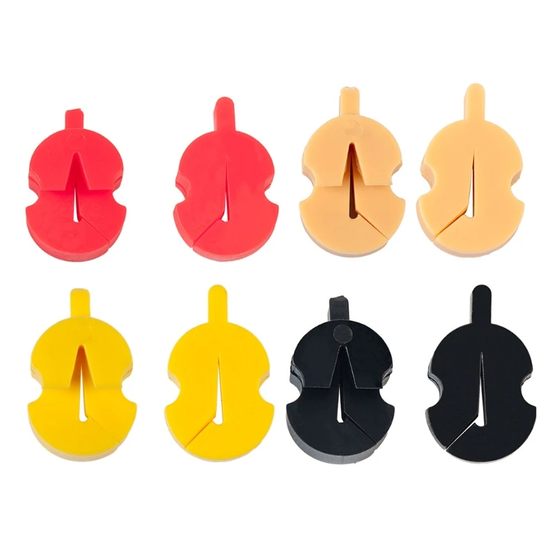 

448D 8Pcs/pack Violin Silencer Violin Mute Rubber Fiddle Practice Silencer Musical Instrument Accessories Black Mixed Colour