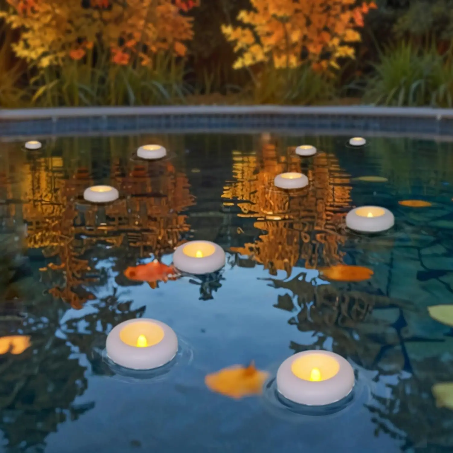 LED Floating Waterproof 2.8 x1.2 Water sensor Tea Light Candle Battery operated Flickering Votive Tealight SPA Bath Pool Decor (art.: 3920cfa2408cd) - 3920cfa2408cd