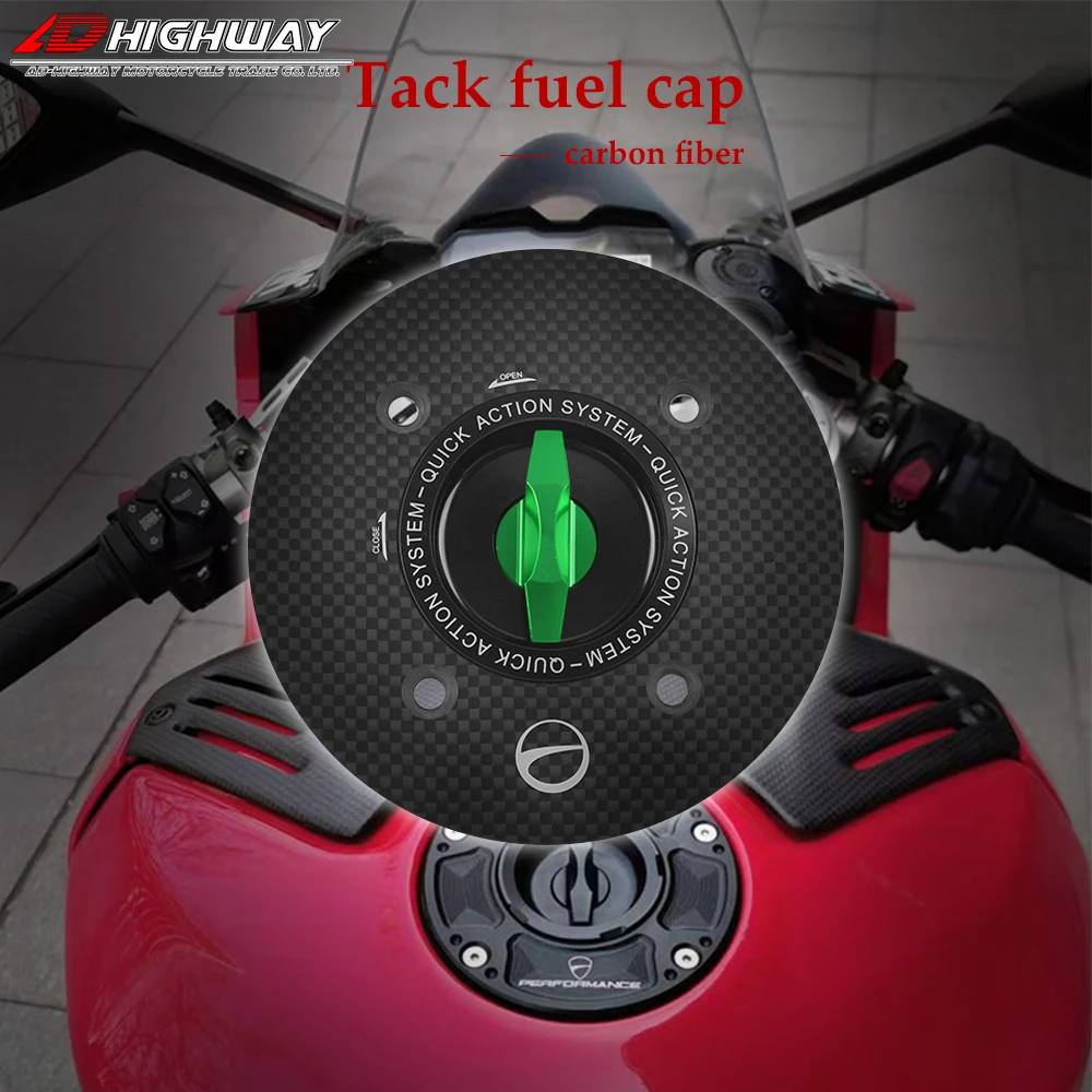 

Carbon Fiber Motorcycle Accessories Quick Release Key Fuel Tank Gas Oil Cap Cover for KAWASAKI NINJA 250 EX-250 2018-2019