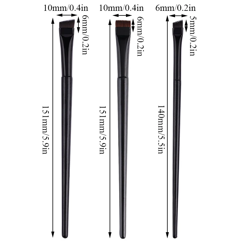 New Eye Liner Cream Brush Eyebrow Powder Flat Bevel Makeup Brushes Fine Hair Super Thin Professional Beauty Tool |