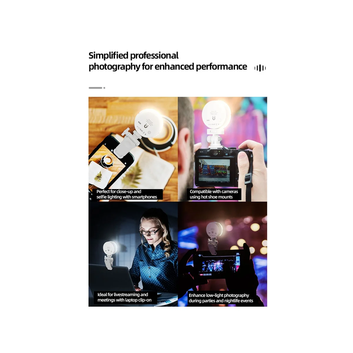 Перезаряжаемое кольцо для селфи телефона фотографический зажим ноутбука камеры