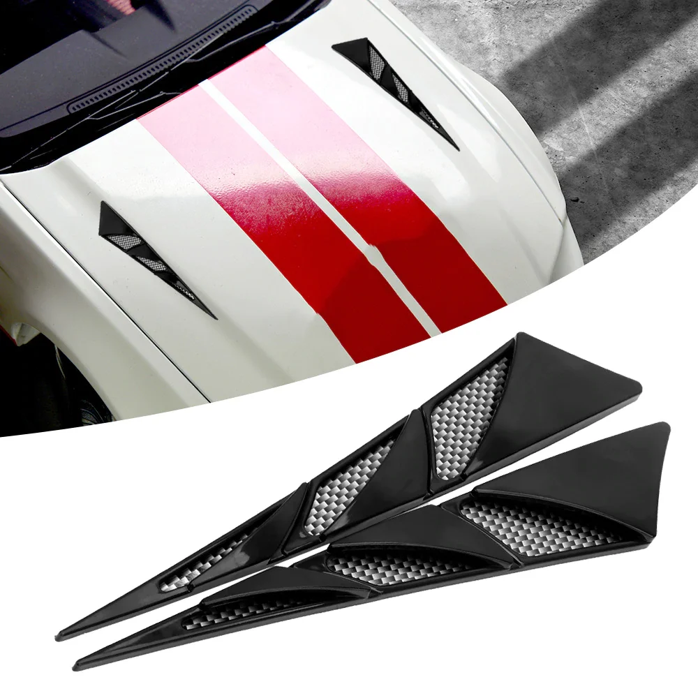 

1 Pair Car Exterior Decoration Car Styling Car Accessories Car Hood Stickers Black Universal Side Air Intake Flow Vent Cover
