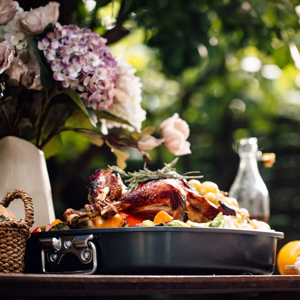 Сковорода из углеродистой стали с подставкой 17x14 дюймов большая жаровня для