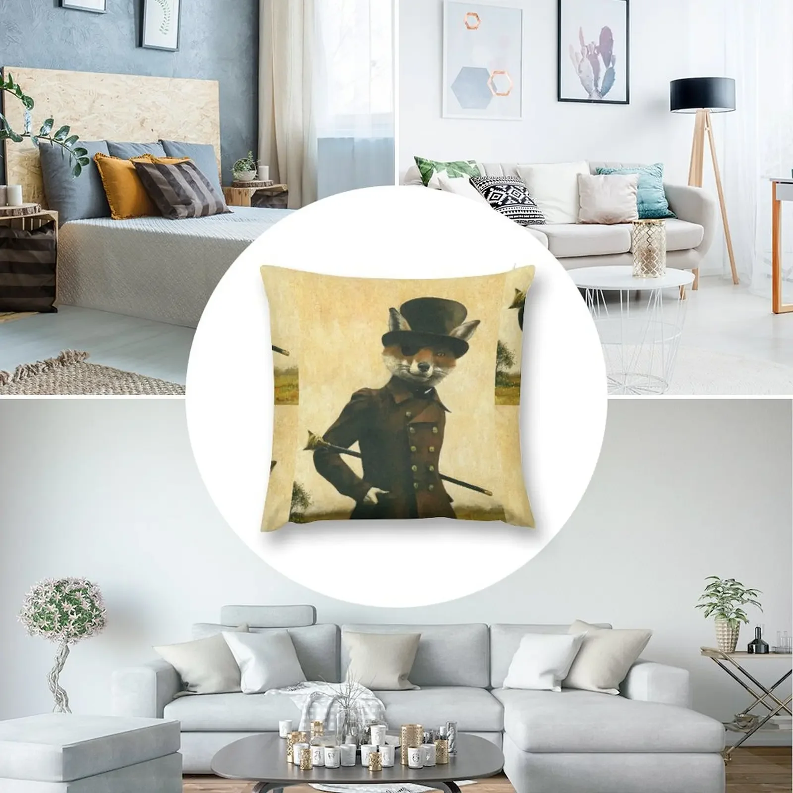 Sly Victorian Fox Декоративная подушка Диван Подушки Наволочка Рождественские