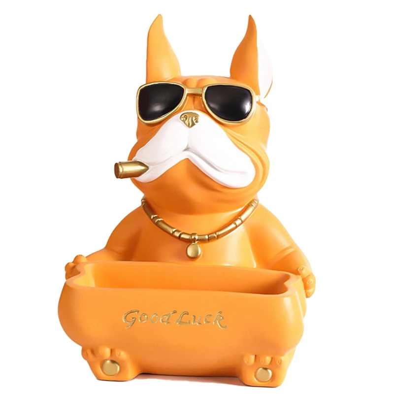 

Creative Bulldog Dog Storage Ornament Entrance Door Key Tray Tissue Box Personalized Home Decoration