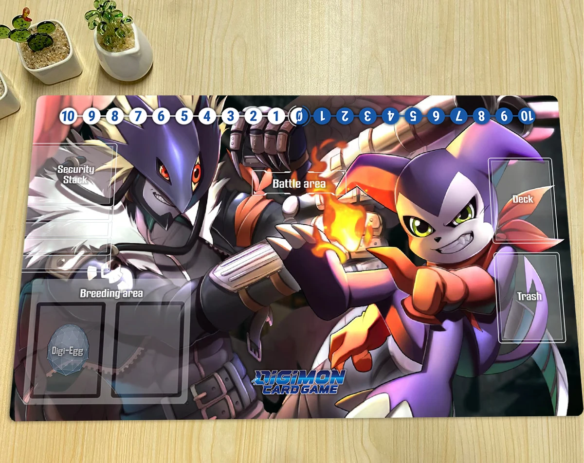 

Игровой коврик Digimon Beelzemon & Impmon DTCG, настольные аксессуары и сумка
