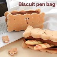 kawaii cartoon animals coin purse kids birthday gift school stationery cute creative cookie sandwich soft plush pencil case bag