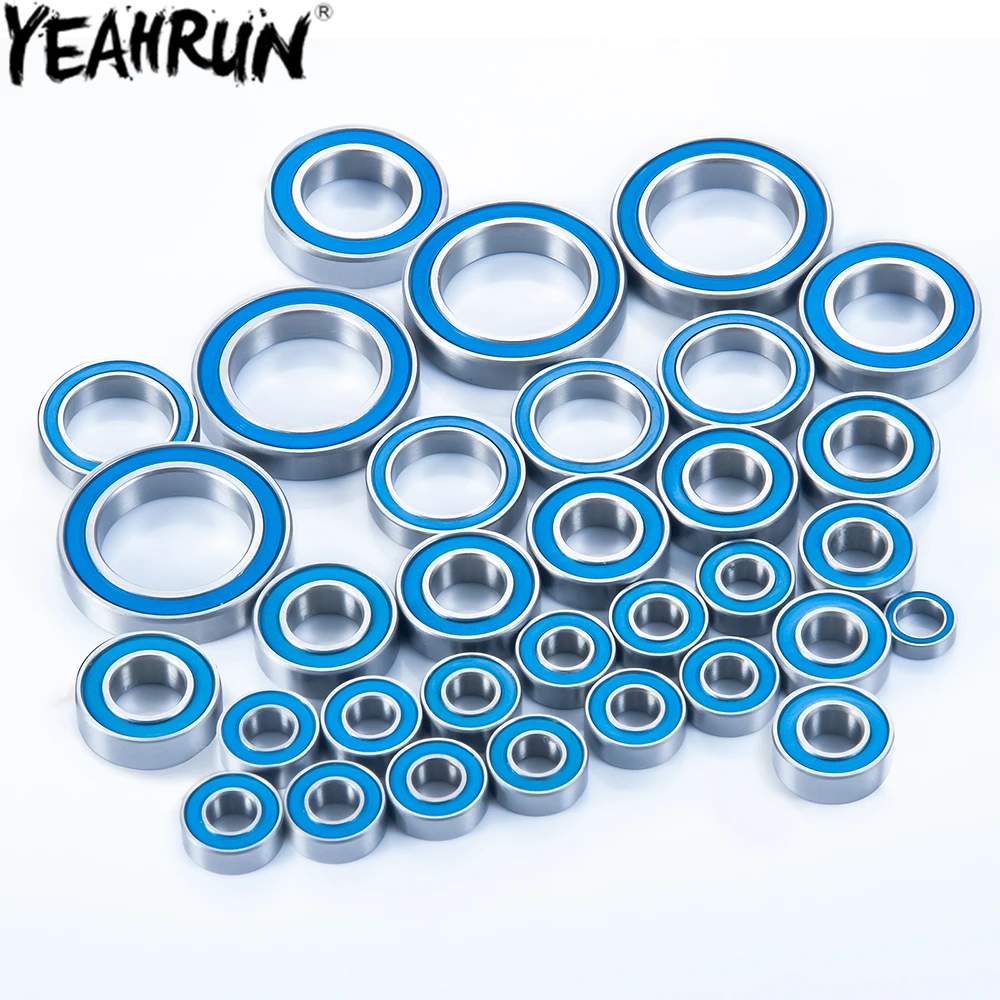 Набор подшипников YEAHRUN 32 шт. для радиоуправляемого гусеничного автомобиля 1/10 TRX4 TRX-4 E-Revo 2,0, детали для улучшенных подшипников с голубыми шариками