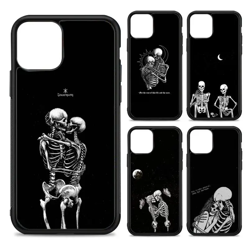

Grim Reaper Skull Skeleton Phone Case Silicone PC+TPU Case for iPhone 11 12 13 Pro Max 8 7 6 Plus X SE XR Hard Fundas