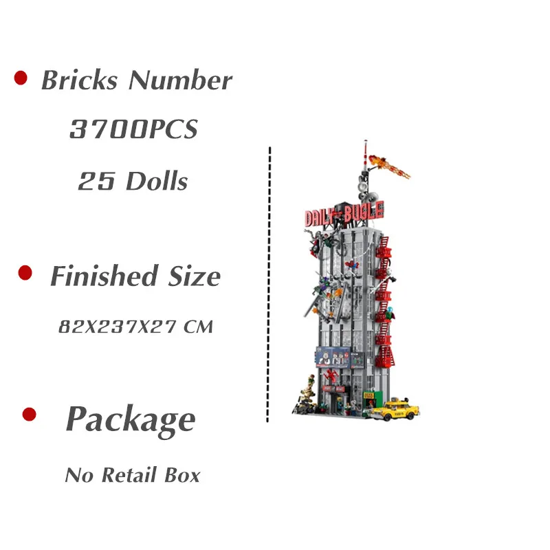

Disney Daily Bugle Tower 3700PCS 25 Mini DOLLS Spiders Heroes Figures Toys Mans Model Building Blocks Bricks Kid Toy Gift