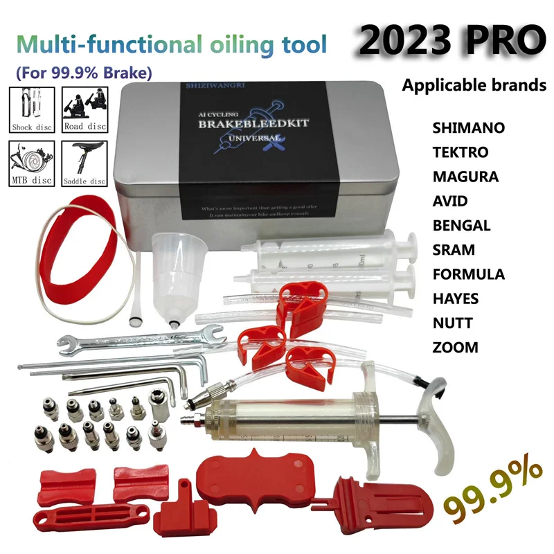 

SHIZIWANGRI Bicycle Hydraulic Disc Brake Oil Bleed Kit Tools For SHIMANO, SRAM, MAGURA Series MTB Bike Bicycle Brake Repair Tool