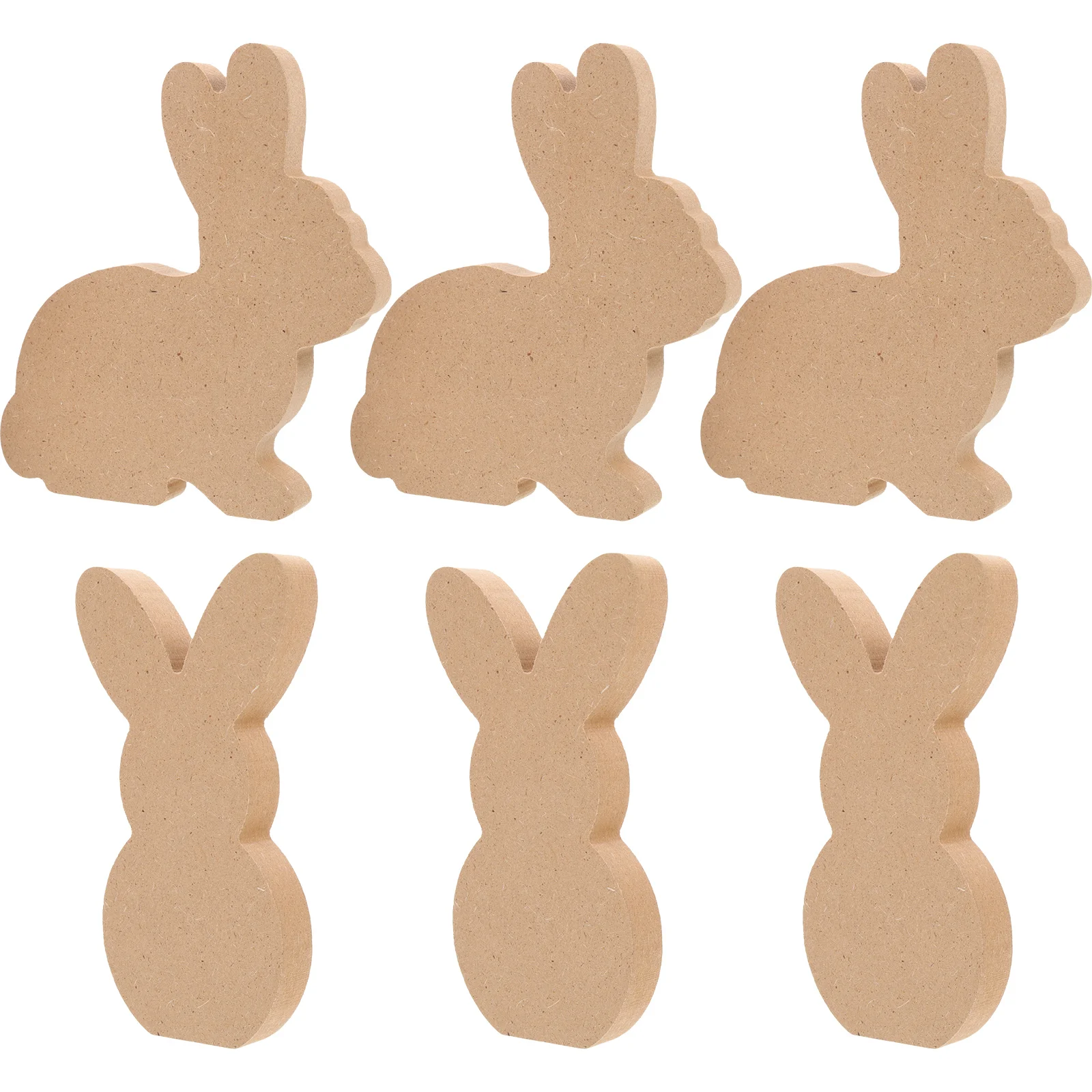 

12 Pcs DIY Materials Ornaments Kids Blank Bunny Cutout Hand Decor Easter Bunny Wood Chips DIY Crafts