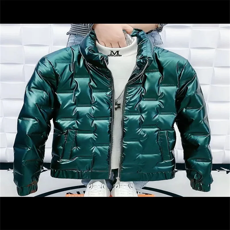 New Winter Coat, Men'S Stand Collar Down Jacket, Slim, Light And Warm Cotton Solid Color, Short Net Red