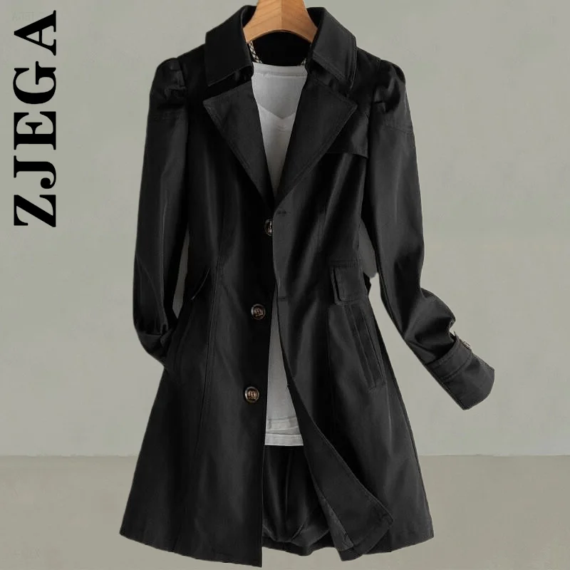 Zjega зимнее Длинное Элегантное пальто женское Свободное длинное ветрозащитное