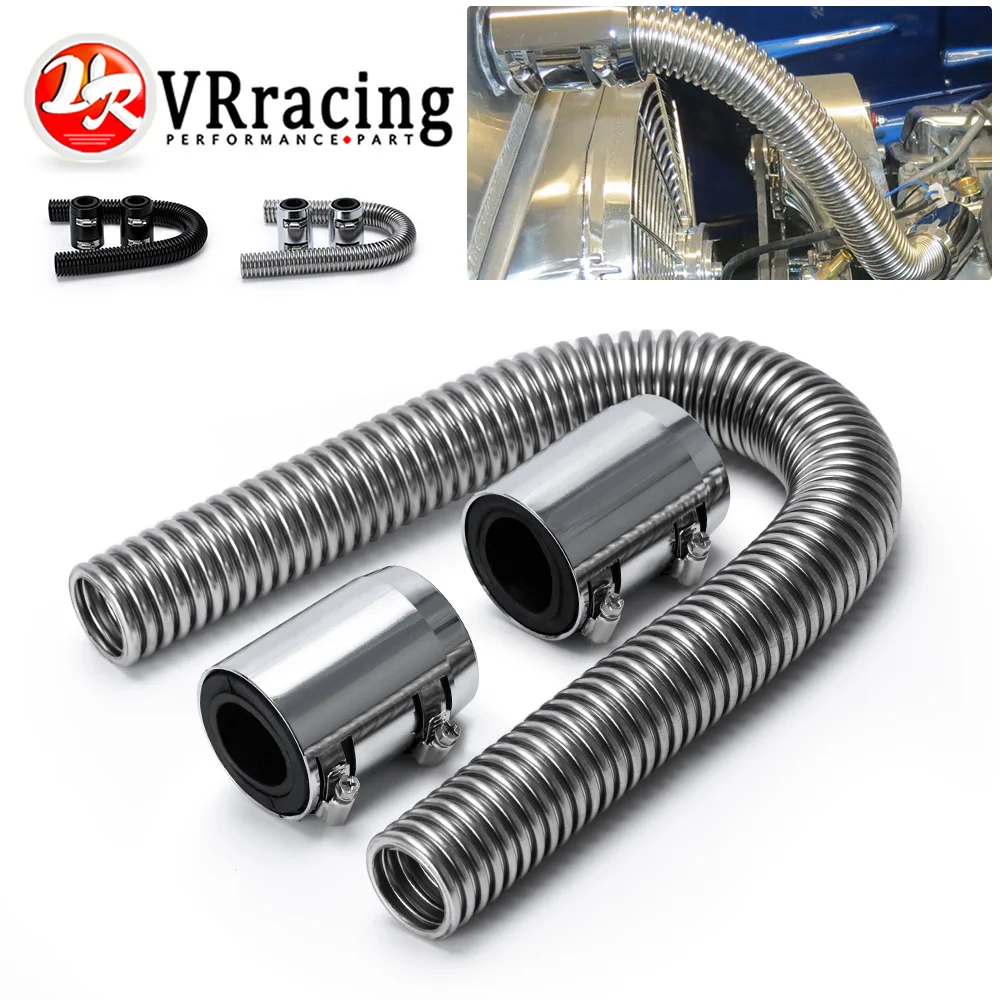 

Universal 24" Stainless Steel Radiator Flexible Coolant Water Hose Kit With End Caps Clamp Car Cooling Hose Car Accessories