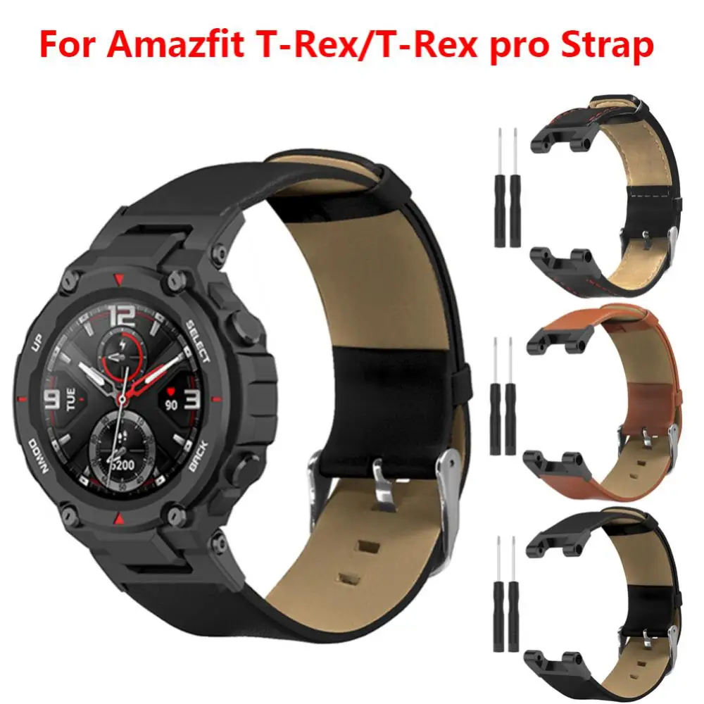 

Fashion Watch Band Smart Bracelet Soft Replacement Strap Smart Accessories Leather Strap For Xiaomi Huami Amazfit T-rex Pro