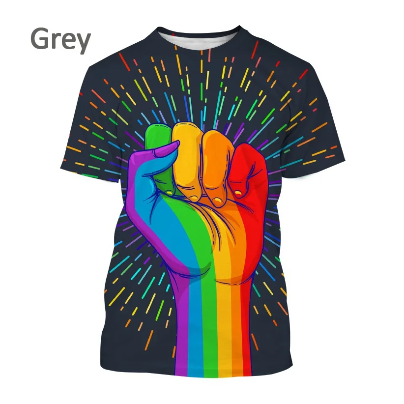 Новая модная Радужная футболка ЛГБТ с 3D принтом летняя индивидуальная