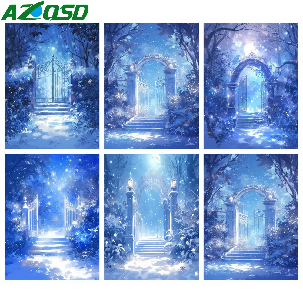 AZQSD Набор Алмазной Живописи 30x30 См Полный Круглый Квадратный Бриллиант Тигр Панда