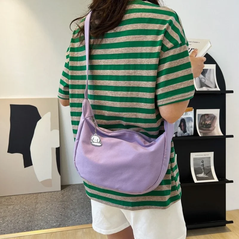 

Shoulder Bags Women Solid Harajuku All-match Simple Multifunction Handbags Large Capacity Crossbody Bags for Women Teens Purse