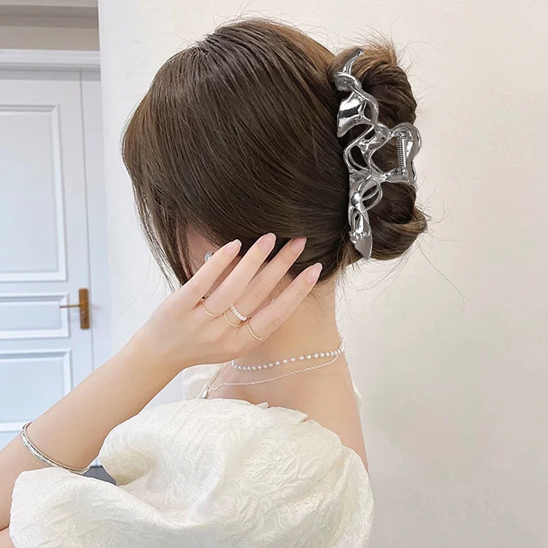 Заколка для волос в форме бабочки яркий серебряный крест геометрическая заколка