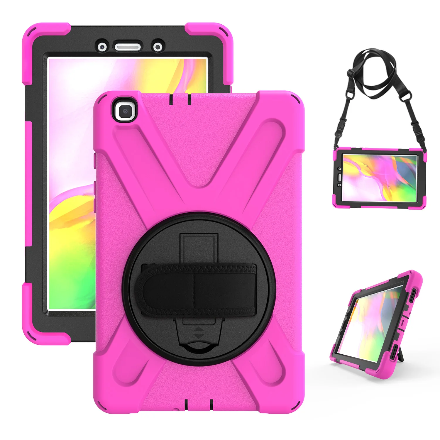 

Case For Samsung Galaxy Tab A 8.0 2019 SM-T290 T290 T295 T297 Heavy Duty Armor Shockproof Kids Cover With Hand Shoulder Strap