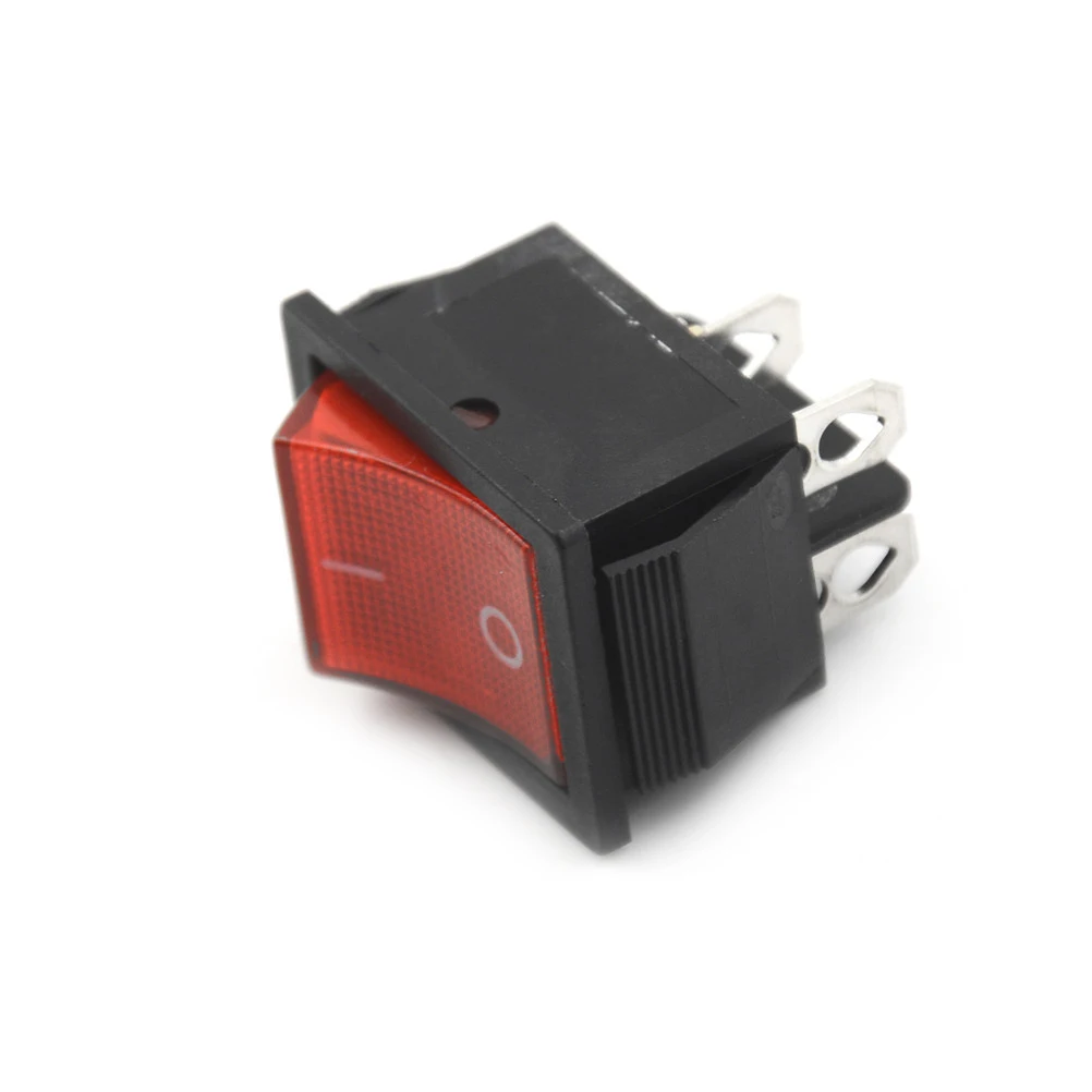 

1PCS Durable Red Button Rocker Switch With Cover 4 Plugs 16A 250V Electrical Equipment Switches 37 * 30 * 30mm