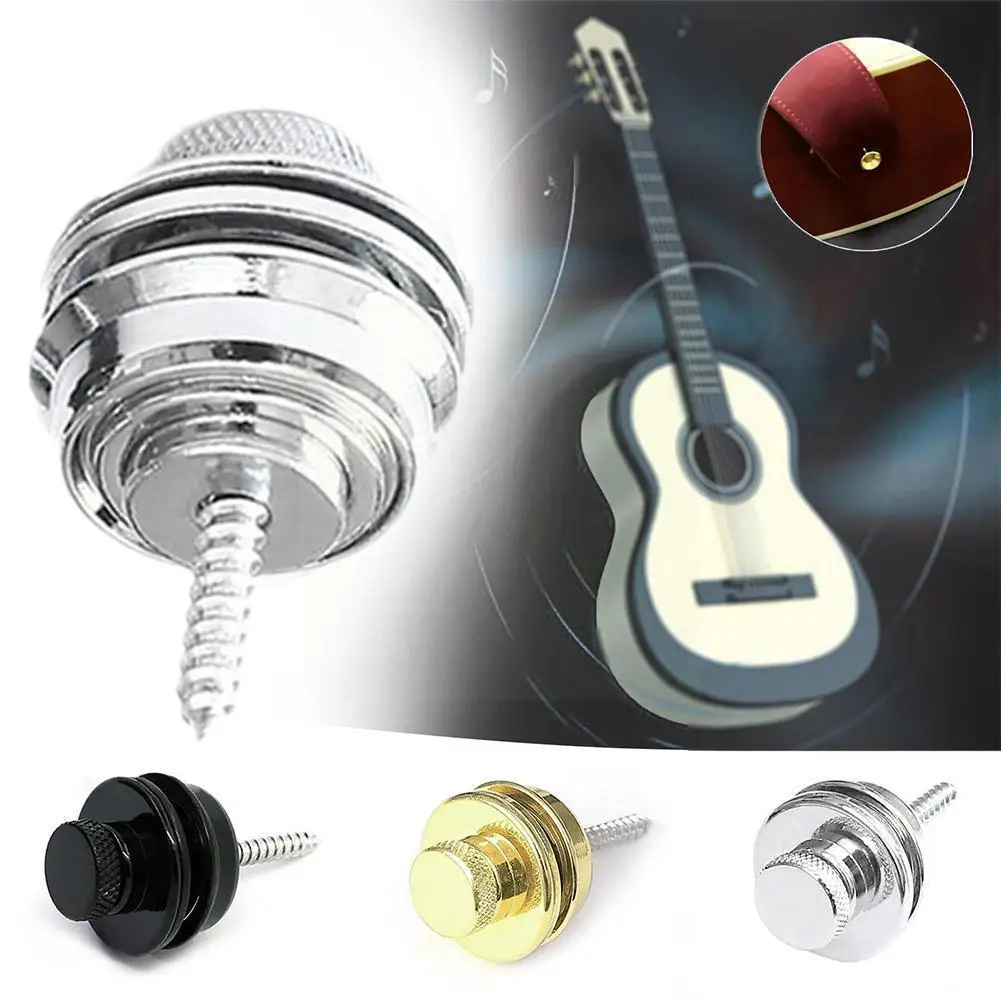 

2pcs Guitar Strap Buckle Guitar Bass Skidproof Strap Nail Core Safety Strap 40mm Locks Buckle S0b4