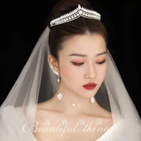 bridal tiaras crowns wedding hair accessories hairband crystal rhinestone pearl bride tiaras headband hair jewelry headpiece