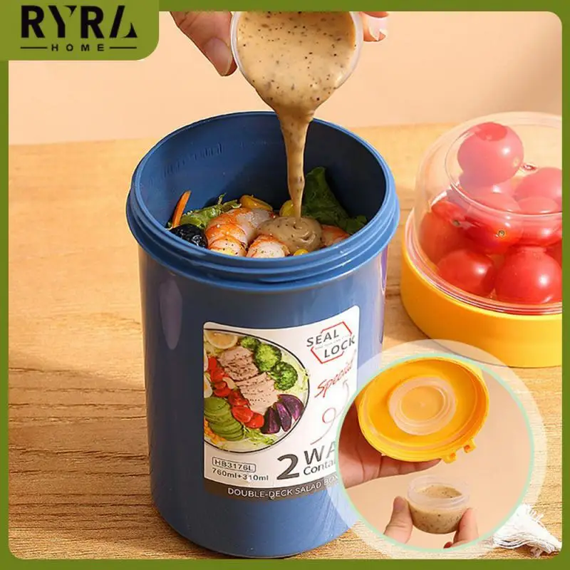 

Food Storage Simple Portable Salad Cup Lightweight Rotation Opened Lunch Box Tableware Accessories Sauce Cup Bottle Removable