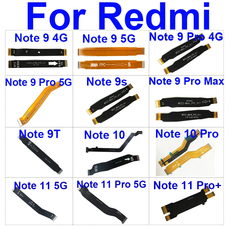 

Материнская плата, гибкий кабель для Xiaomi Redmi Note 9 10 11 Pro Plus Max Note 9T 9S 4G, гибкий кабель для материнской платы, запасные части