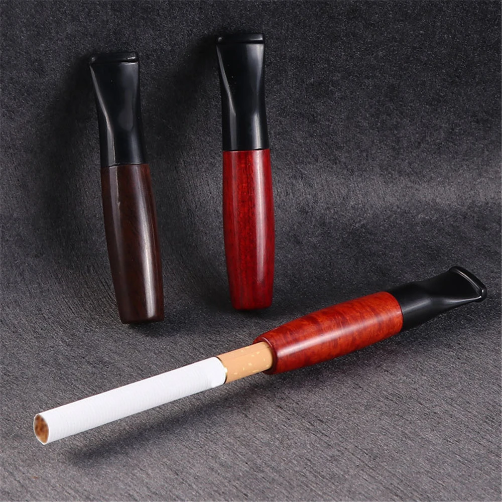 

Portable Wooden Cigarette Holder Filter Removable Solid Wood Pipe Clean Mouthpiece 9mm Replaceable Filter Element Cigarette Pipe