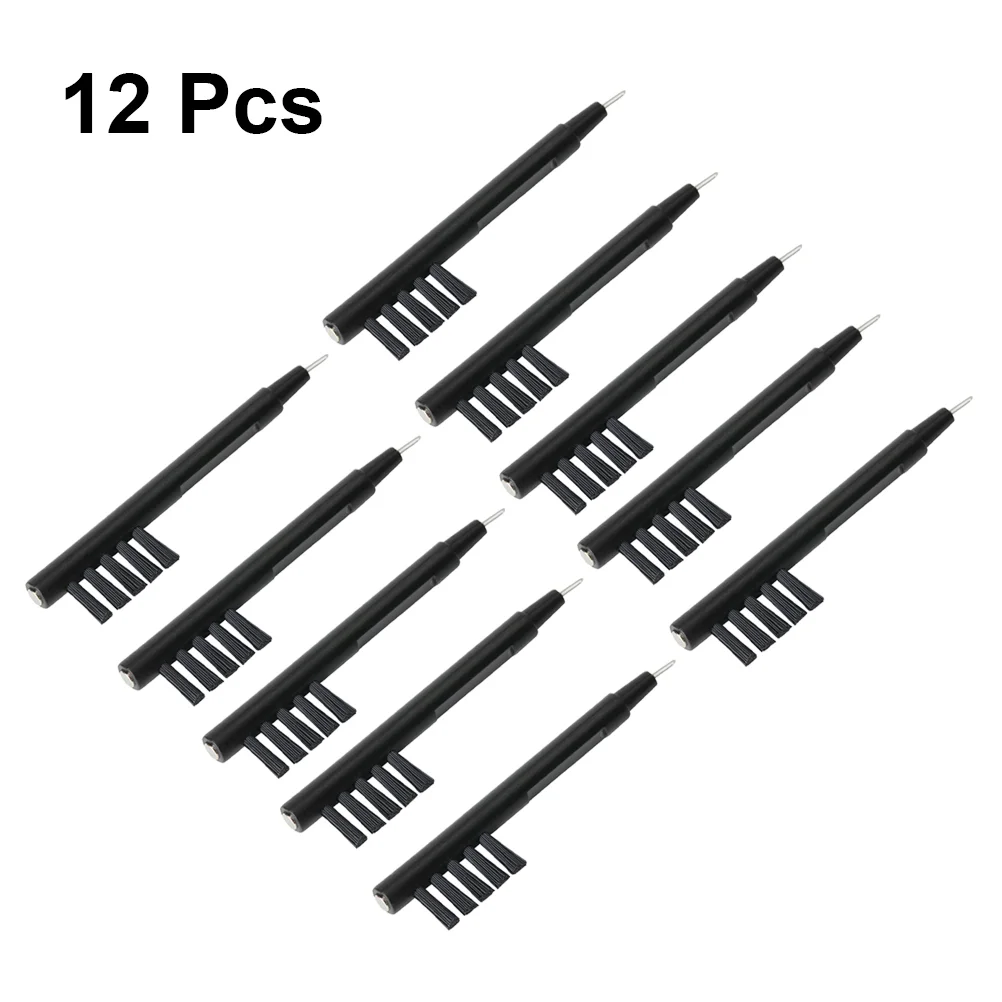 

10 U-shaped Hearing Amplifier Cleaning Brush with Wax Loop and Magnet (Black)