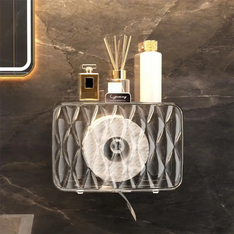 

No Punching Large Diameter Tissue Box Strong Load Wall Mounted Tissue Box Easy To Install Not Easy To Drop Storage Box Seal