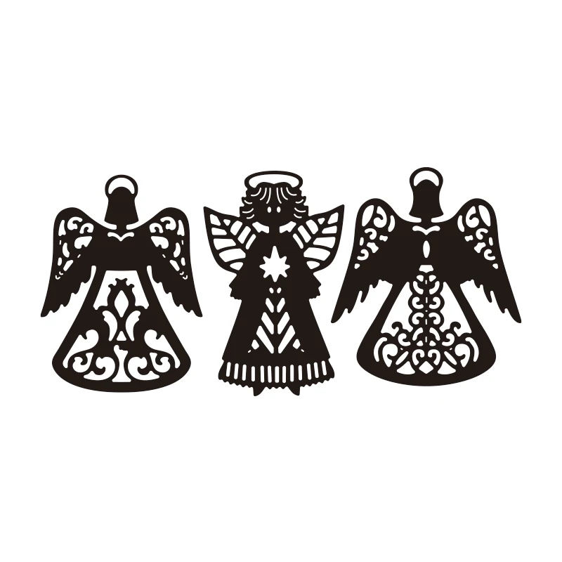 3 шт. металлические Вырубные штампы Ангел с крыльями для сделай сам скрапбукинга