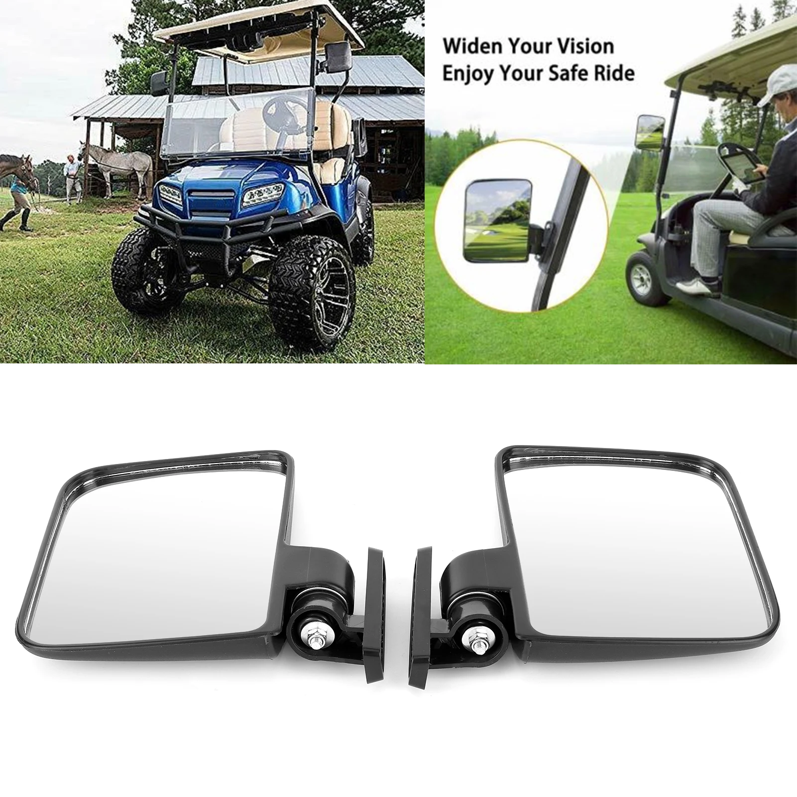 2шт Зеркала для клубной тележки боковые двери Вид сзади Аксессуары внешней