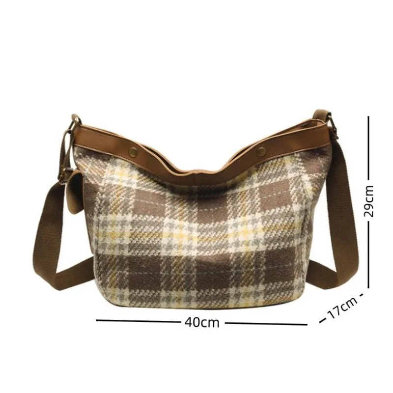 Женская сумка на плечо Jamhoo модная Холщовая Сумка-тоут с ромбовидной решеткой