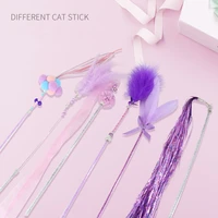 cat toy supplies funny cat stick set fairy tassel feather bell ringing paper crystal pole
