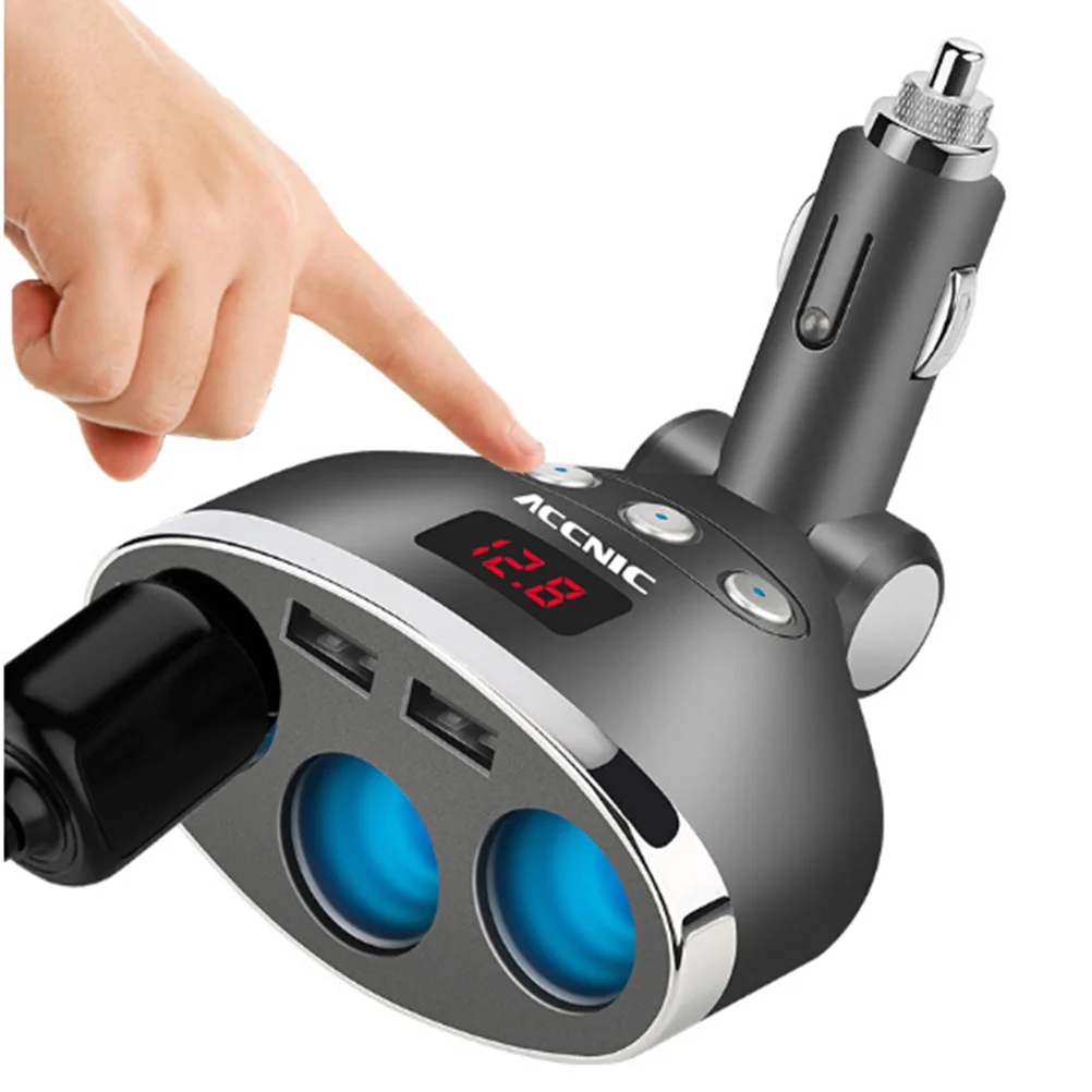 

3-Socket Splitter 12v Socket 1 to 3 USB Fast Car Adapter Dual USB