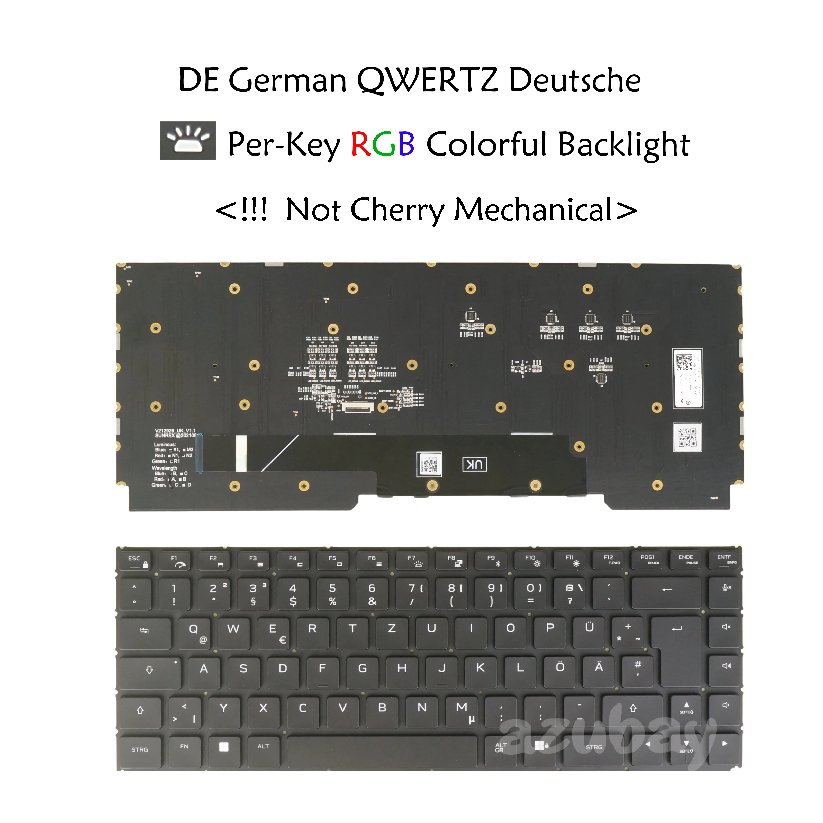 Немецкая клавиатура QWERTZ для ноутбука DELL Alienware M15 R7 M17 R5 0V1M94 V1M94 Pey-Key RGB подсветка (! Не