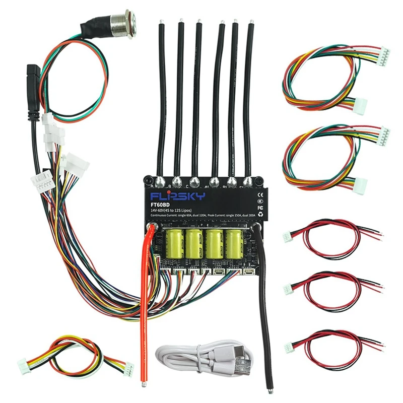 Flipsky FT60BD Dual ESC 60 В 120 А для DIY Eboard Scooter Ebike Robotics Контроллер скорости бесщеточного