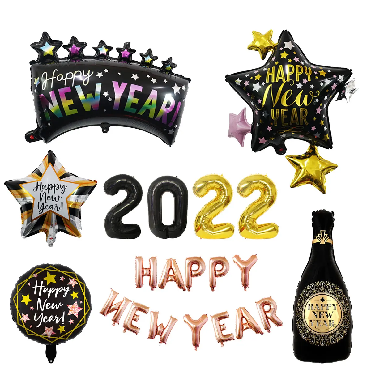 

Balloons Happy New Year Decorations 2022 Aluminum Foil Reusable Ballon Home Christmas Decorations Party Supplies Ornament globo