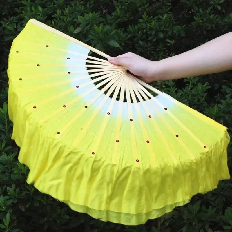 Настоящий шелк 1 пара 40 см (15 7 дюйма) красочные бамбуковые вуали для танца живота