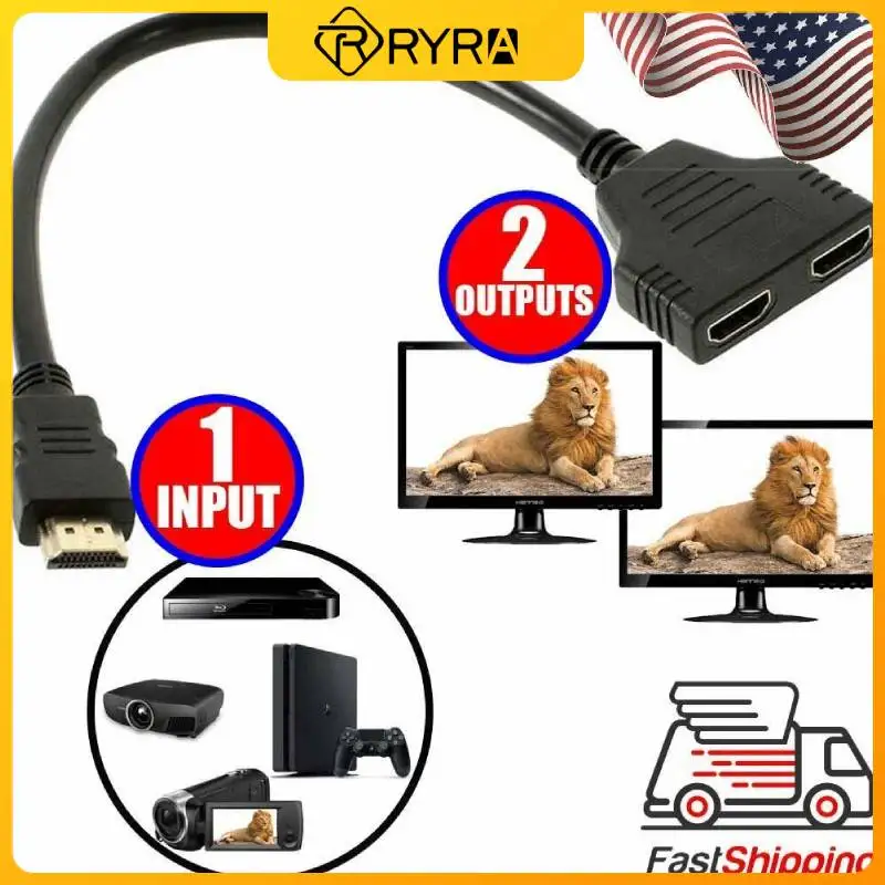 

Совместимый с RYRA разветвитель кабеля HD 1080P 2 двойной порт Y разветвитель 1 в 2 выходной кабель-адаптер для HD LCD TV Box PS3 разветвитель