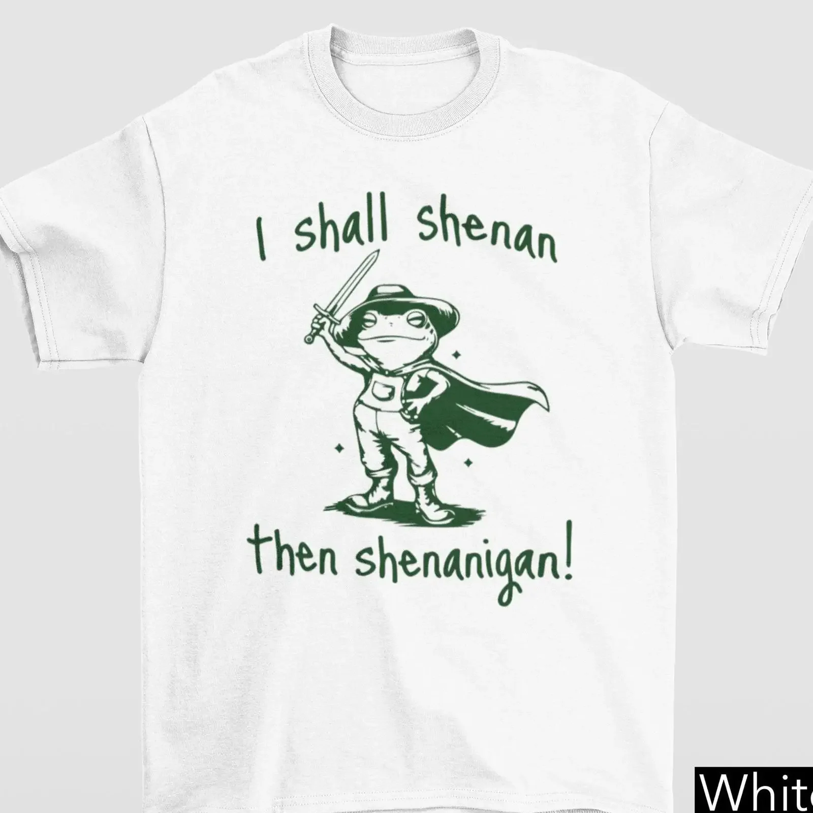 Фото Футболка I Shall Shenan Then Shenanigan с забавной ковбойской лягушкой, милый мем для любителей животных, повседневная, необычная, винтажная, с эффектом потертости №1