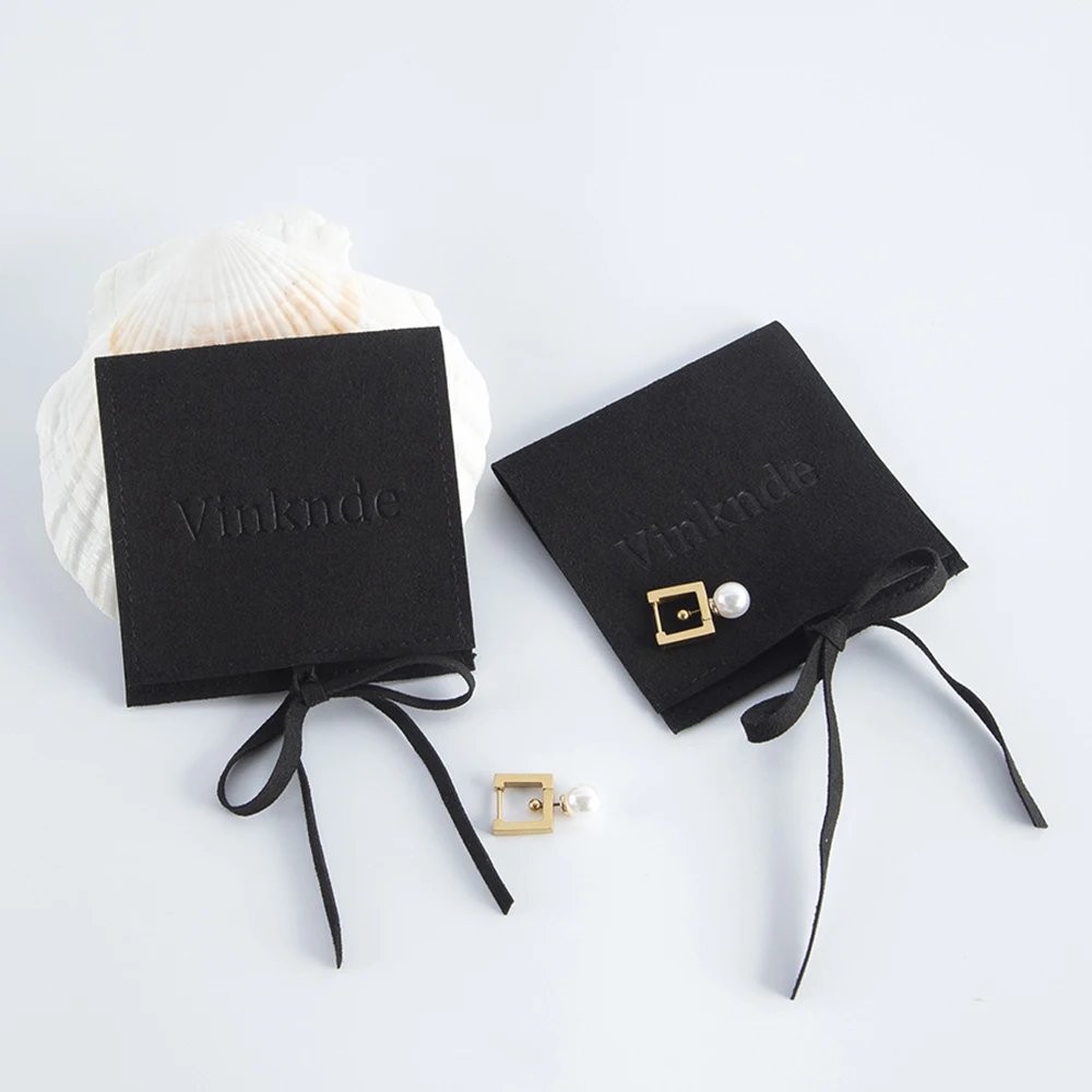 Small Microfiber Velvet Bag Custom Logo Jewelry Presents Bag for Earring Necklace Tarot Christmas Wedding Gift Organizer Package